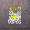 Nirvana Smiley Face Album Logo T Shirt Top Womens Size Small VTG Style Tee