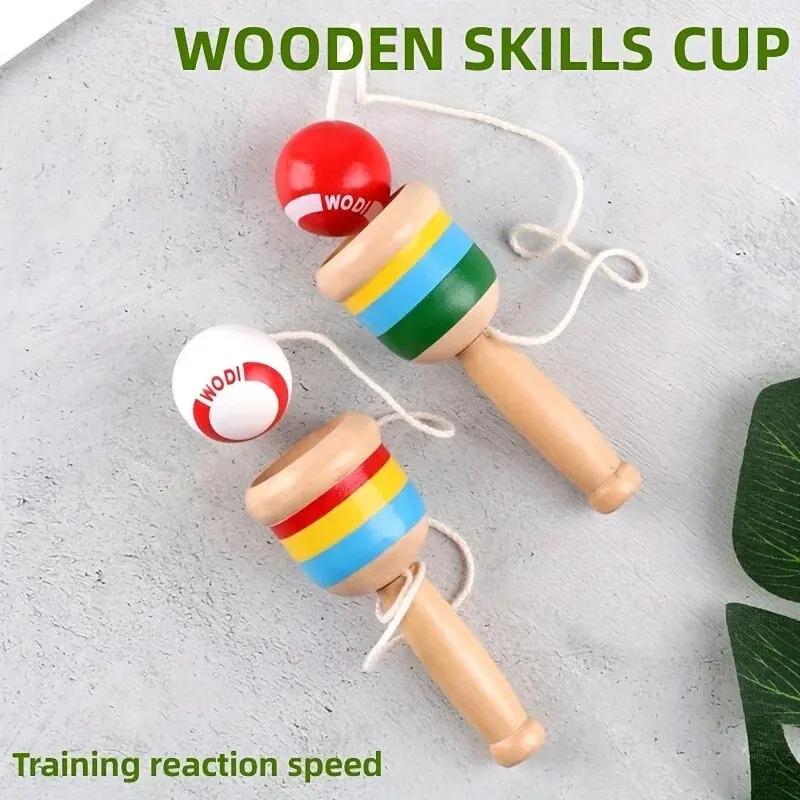Montessori Spielzeug Holz Geschicklichkeits Schwert Tasse Entwickle Intelligenz Glatte Spielzeuge Pädagogisch Traditionelle Spiele Spielzeug Werfen und Fangen Ball