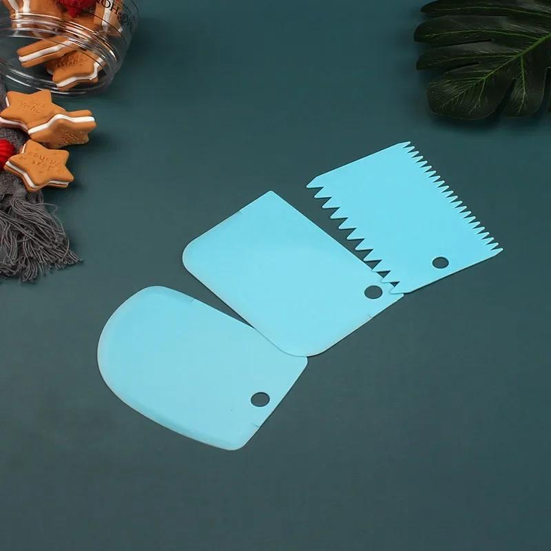 Dessert Tools Cake Kitchen 3PCs/Set Pastry Dough Cutter Cake Slicer Baking Pasty Scraper Cake Blade Silicone Spatula Decoration