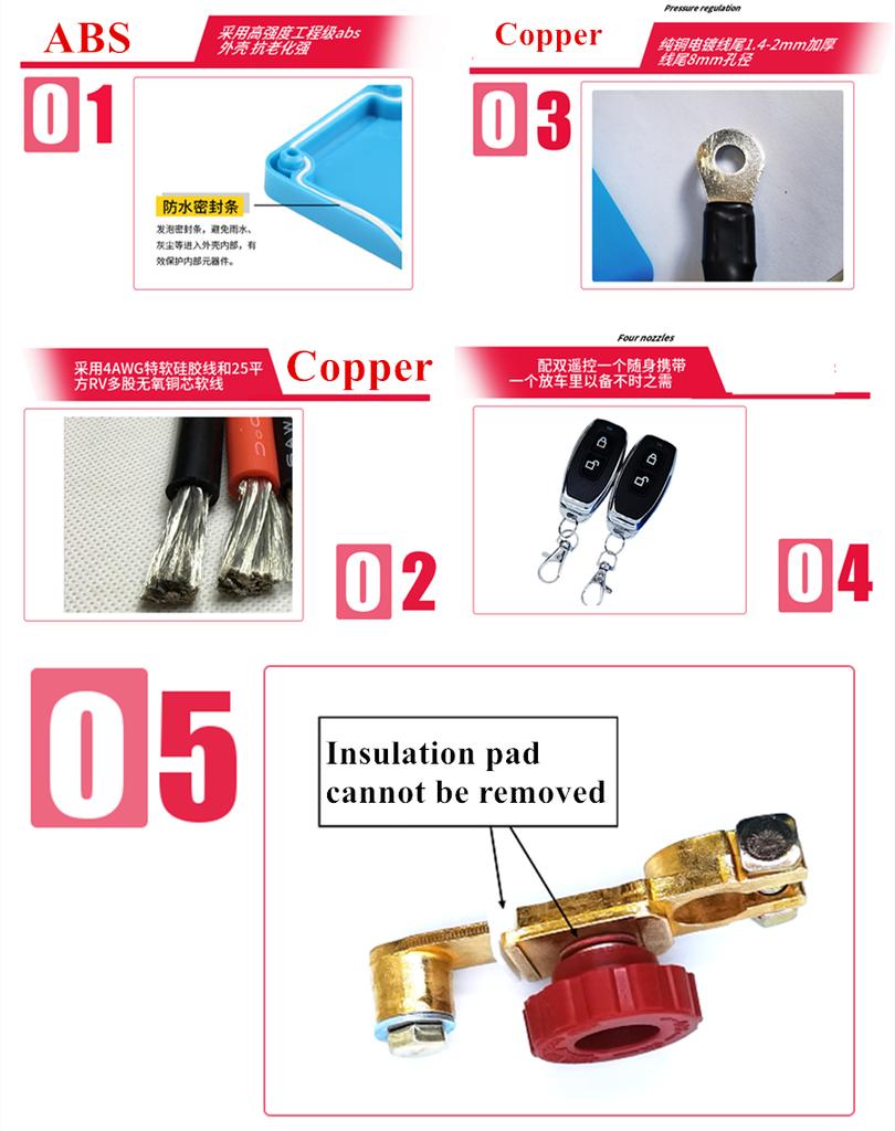 Upgrade negative Integrated  Battery Disconnect  Isolator Master Switches