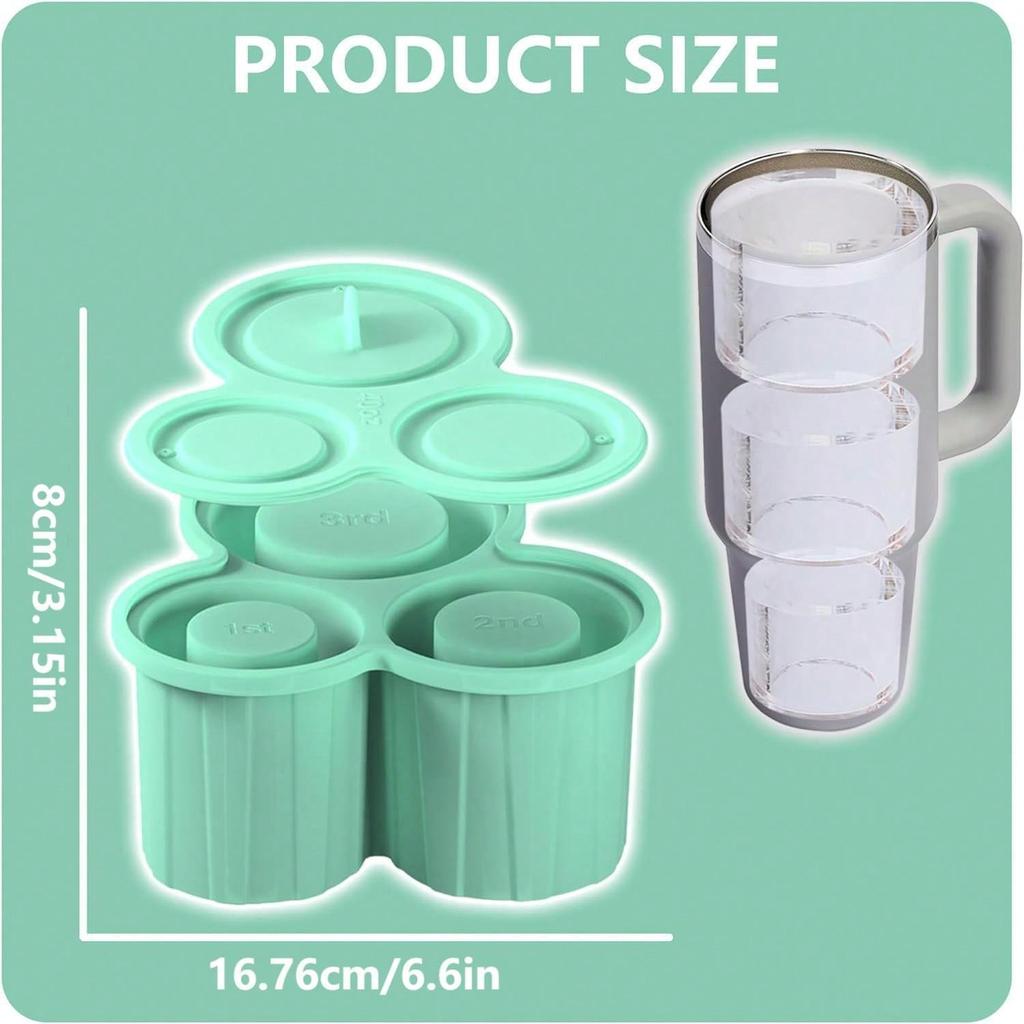 Ice Cube Mold for Stanley Cup Suitable for 40 Ounces Silicone Tray with Lid Hollow Cylindrical Ice Mold Stanley Cup Accessories