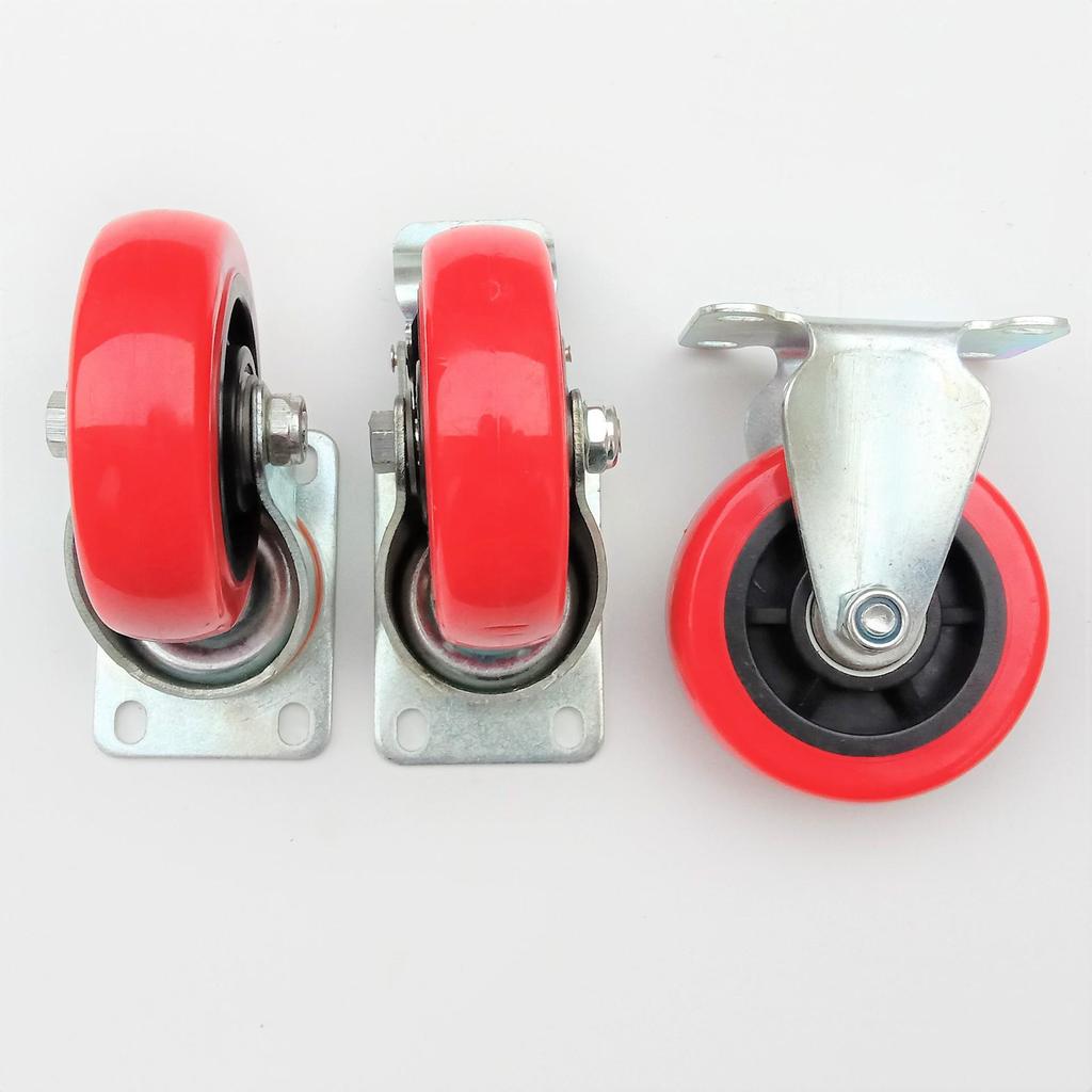 Shengxiang Eco-friendly Medium PVC Red Swivel & Fixed Caster Wheel