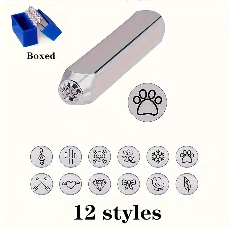 Professional Alloy Steel Tool Set 12pcs PMMJ Professional Alloy Steel Metal Stamping - 6mm for Jewelry Craft Leather Wood White
