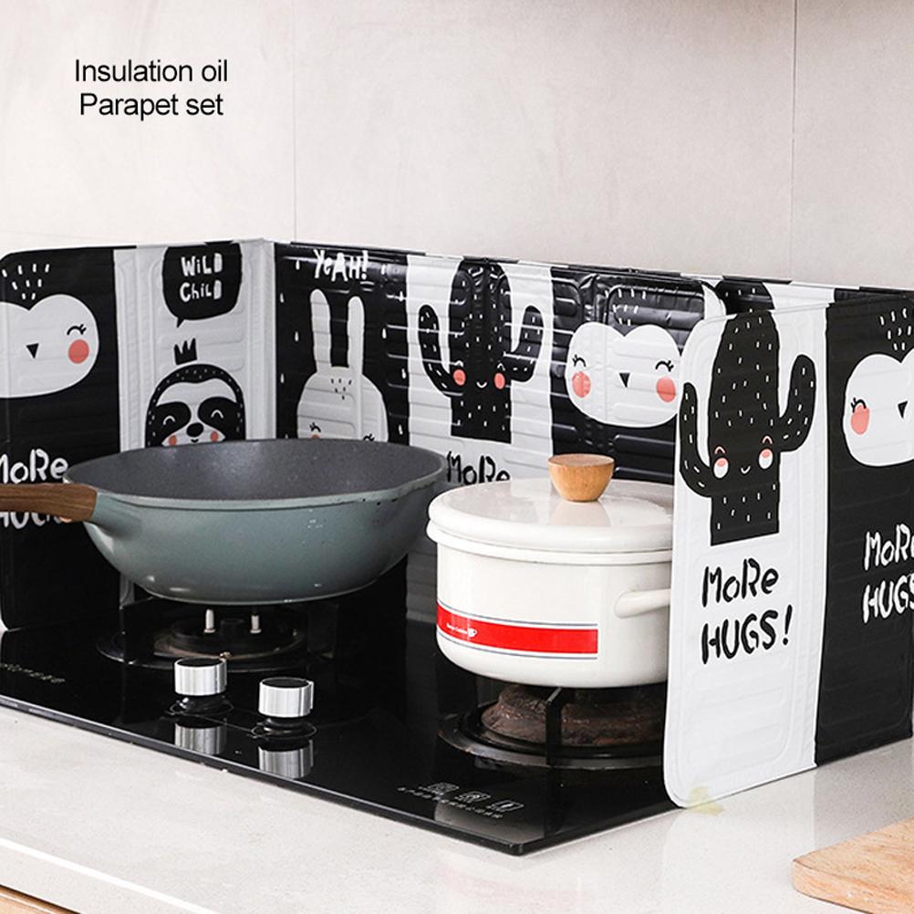 Aluminum Foldable Kitchen Gas Stove Oil Baffle Plate Kitchen Frying Pan Oil Splash Protection Screen