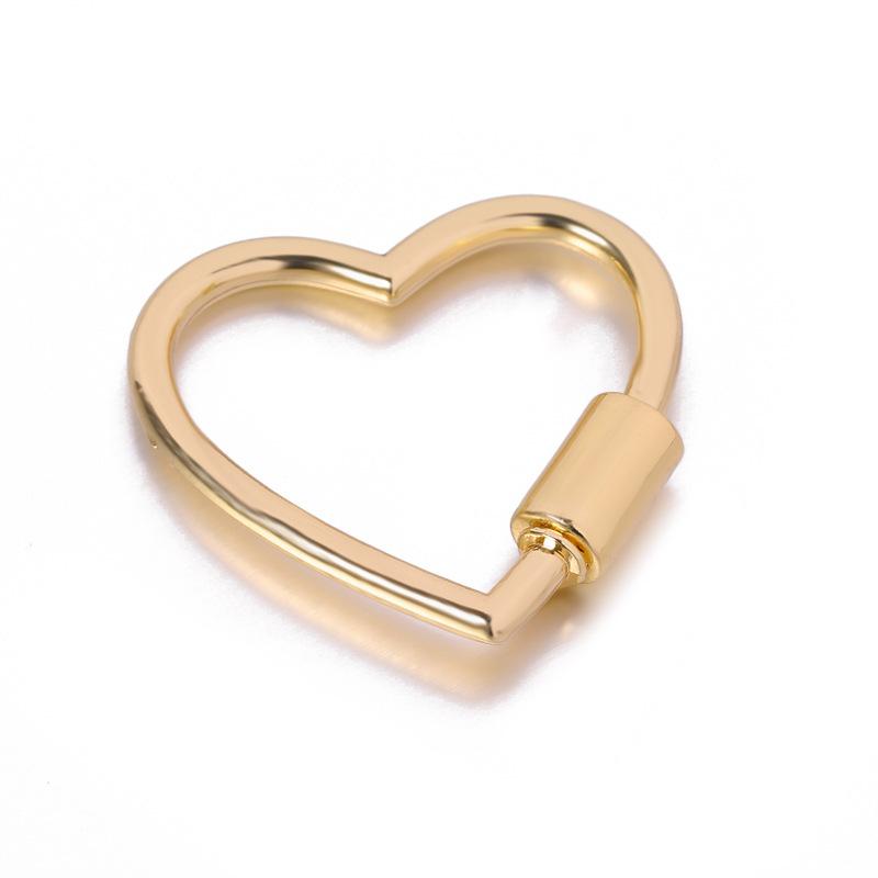 Metal Heart Shape Heart Shaped Opening Clasps Ring Keychain Dog Chain Connection Buckles Bag Lanyards Clip Hook Diy Accessories