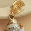 Conch Shell Shaped Earrings Lightweight Design Zinc Alloy Accessories For Weddings Travel And Casual Outfits