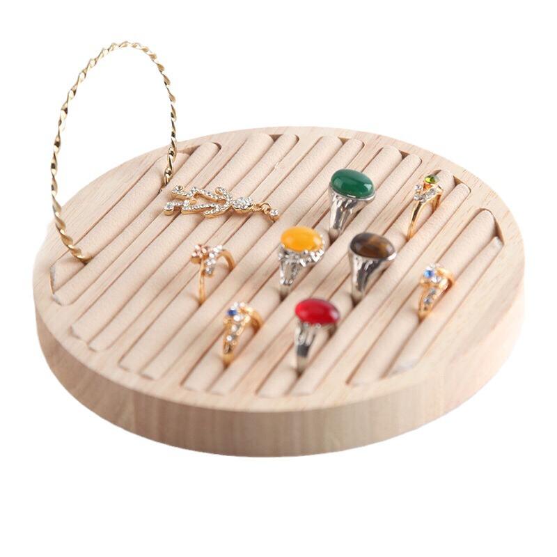 Bamboo Wood Ring & Earring Display Tray for Jewelry Storage