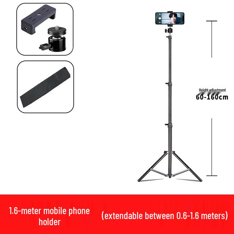 Mobile Streaming Stand with LED Fill Light and Multi-Camera Mount for Desktop and Outdoor Photography