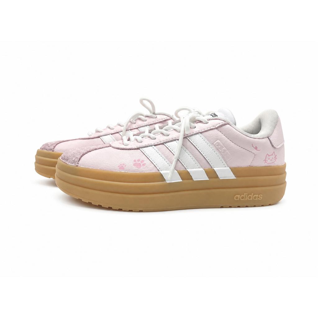 Adidas VL Court Bold Cherry Meow Wander Slip Resistant Abrasion Resistant Low top Skateboard Shoes Women's Pink IH3083(Team2480-)