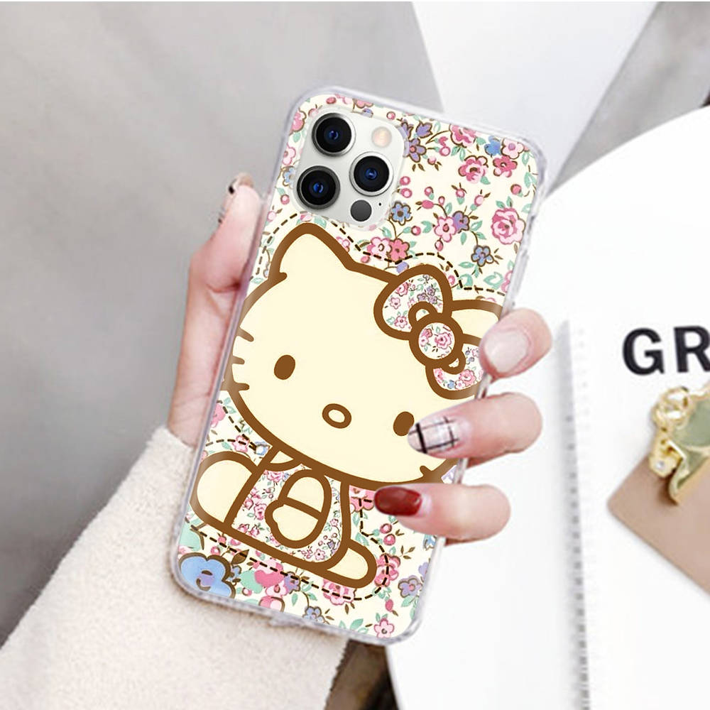 JZ3 Love Hello Kitty Transparent Case for Samsung A04 A14 A23 M33 M53 Realme 10 9 C35 C55 VIVO Y02 X80 Infinix Hot 30 Note 11 Tecno Spark 8P Pro