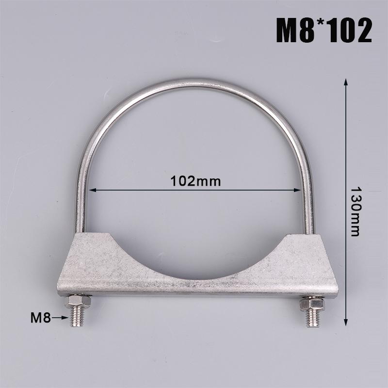 Śruba U ze stali nierdzewnej 304, nieregularna śruba z przegrodą i nakrętką M8, zacisk rury wydechowej