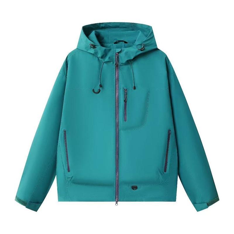 Windproof And Waterproof Hooded Jacket For Both Men And Women Outdoor Hiking Jacket With Multiple Pockets Casual Jacket