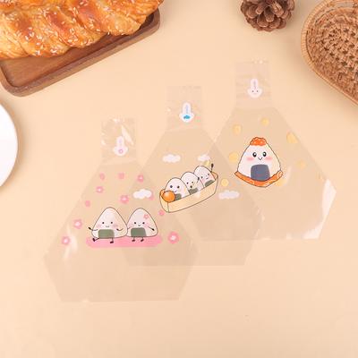 50 piezas de adorables dibujos animados para bolsas de embalaje de bolas de arroz triangulares, bolsas de sushi Nori Onigiri, moldes para hacer sushi, accesorios para bento