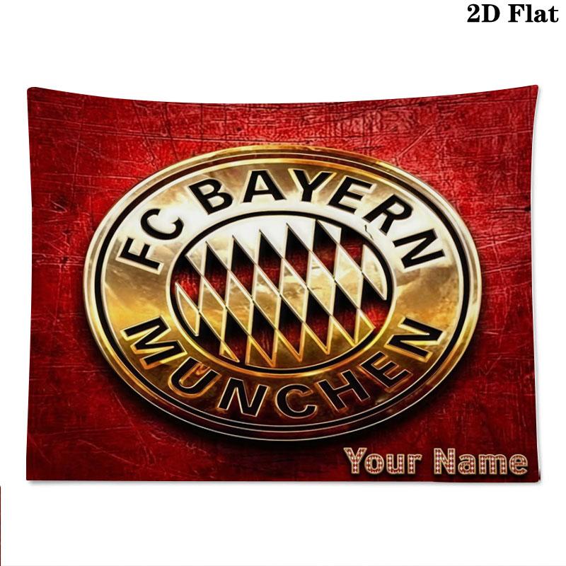 FC Bayern Munchen Custom Name Wall Tapestry Aesthetic Wall Hanging Printed Fabric Blanket Decorative Tapestries for Bedroom Living Room Home Decor