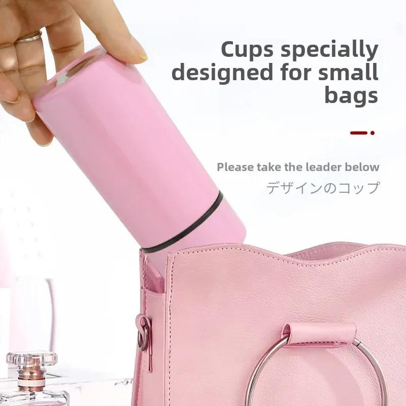 Sport Travel Mini Tumbler 160ml Stainless Steel Thermos Cup Portable Milk Coffee Water Bottle Solid Color Leakproof Hot Cold