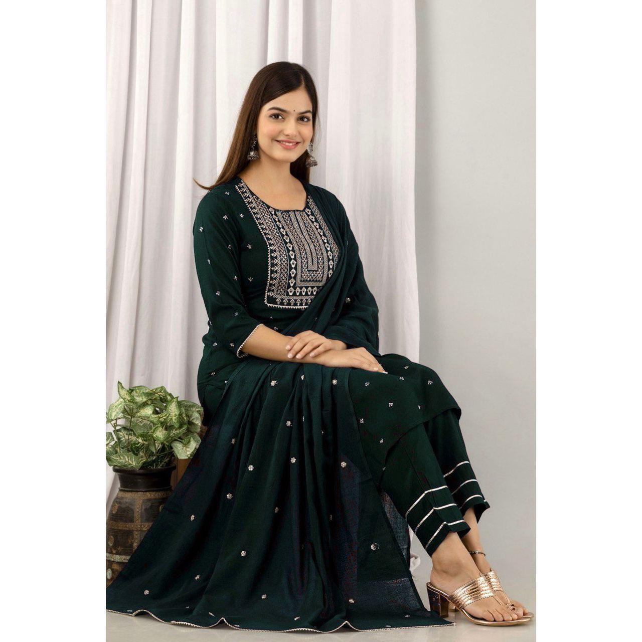 

Представляем New Reyon красивый комплект костюма и дуппту.