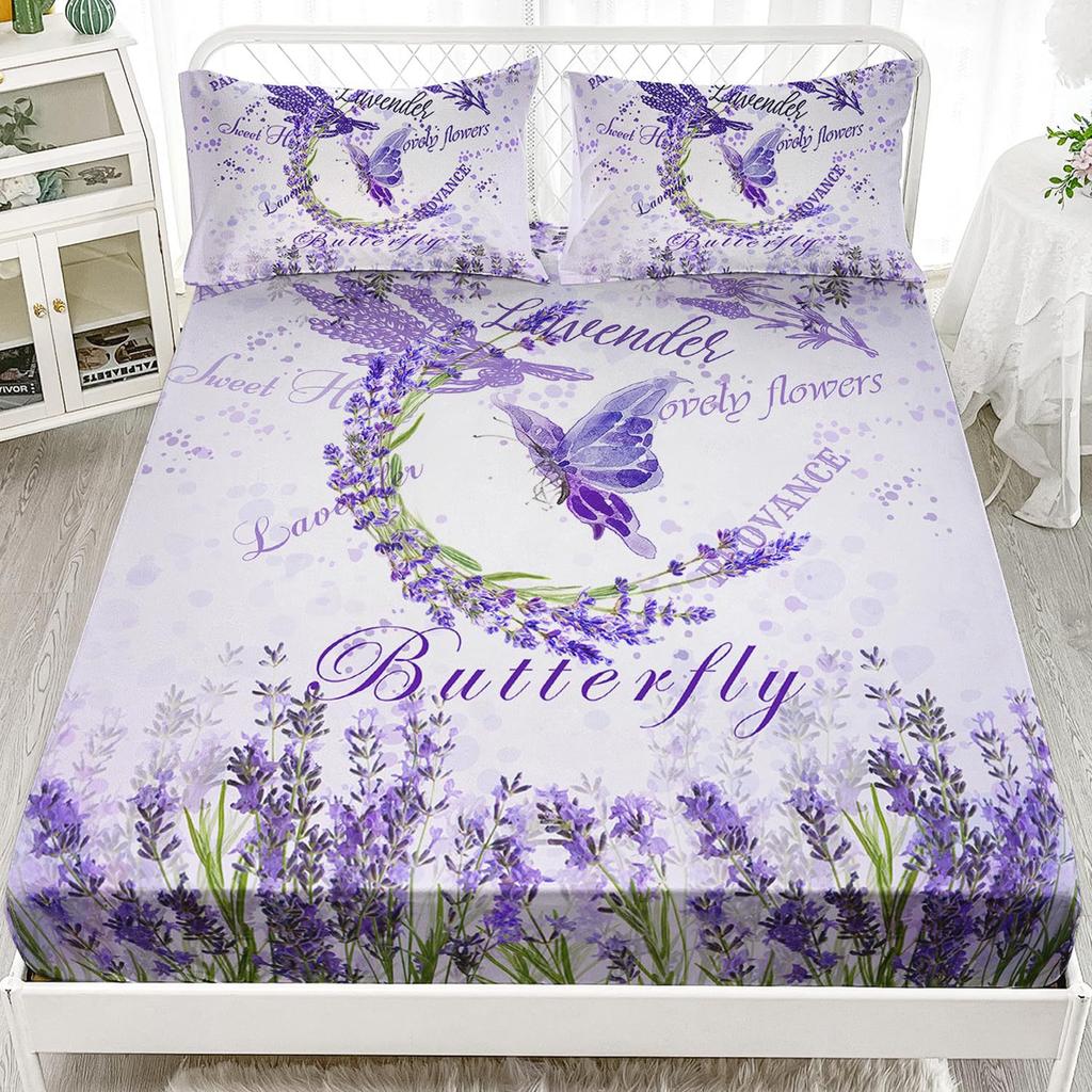Beautiful Butterfly Pattern Mattress Three-Piece Digital Printing Bedding Mattress Three-Piece Set Small And Fresh