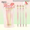 8pcs Color-changing Watermelon Neutral Pen Twist Pen Neutral Stroke Smooth ST Quick Dry 0.5 Student Brushing and Signing Pen