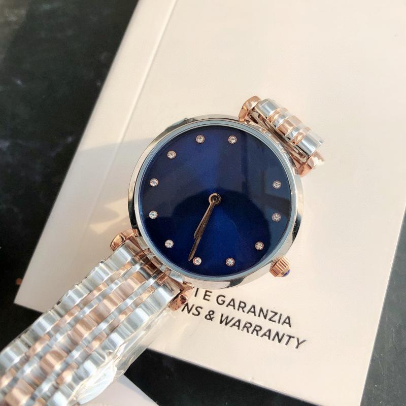 Armani AR11092 Women's Moon Phase Quartz Watch, High-End Fashionable Waterproof Steel Band with Pearl Accents