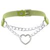 Heart Choker Collar For Women Goth Accessoies Black Leather Chain Chockers Gothic Punk Grunge Emo Necklace Jewelry