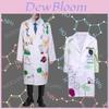 Set costum de om de știință nebun de Halloween cu material din poliester pentru copii și adulți