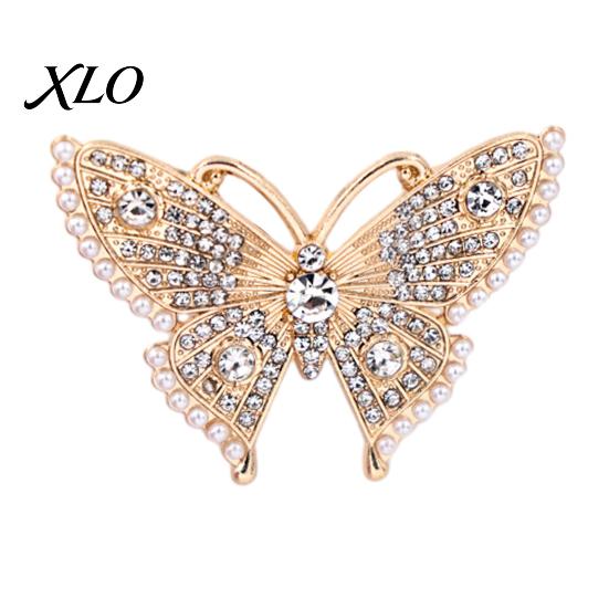 Metal Butterfly Pins Women Rhinestone Brooch Pin, Vintage Insect Alloy Badge Pin Jewelry Accessories for Daily Wear Wedding Party Prom Shaped