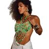 Beachwear Pearl Body Chain Summer Cover Up Elegant Beaded Halter Top  for Women