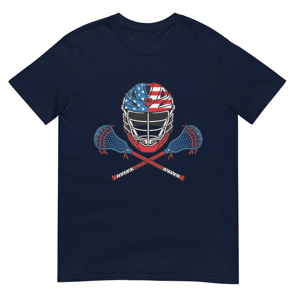 Lacrosse Helmet Lax Sticks American Flag 4th Of July Unisex Boy Tshirt S