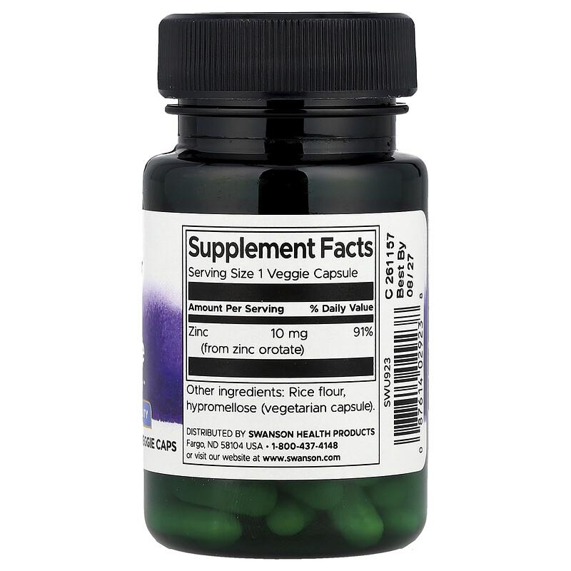 Zinc Orotate, 60 Veggie Caps (10 mg per Cap)