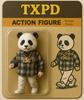 [USED] Tuxedo Panda Action Figure (Postcard only)