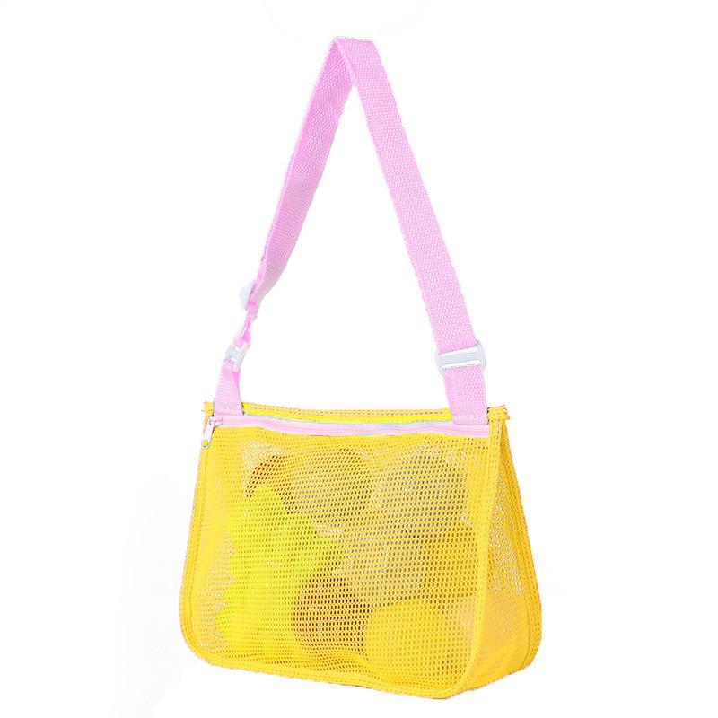 Kids Toy Storage Bag Quick-Dry Mesh Beach Shoulder Bag for Travel & Outdoor Play Breathable Lightweight Beach Bag