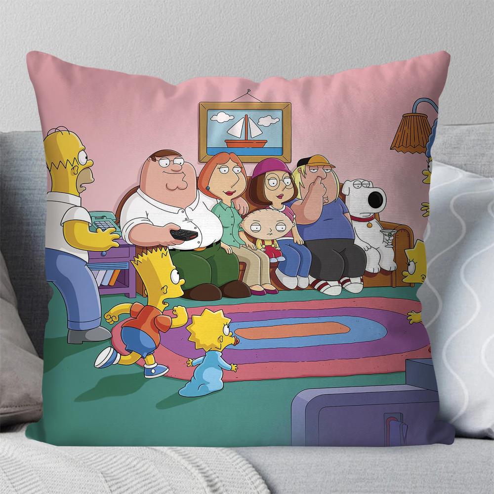 Animated F-family G-guy Drama Cartoon Pillow Case Square Pillow Bedroom Sofa Leisure ComfortCarLiving Room Home Decoration 40X40