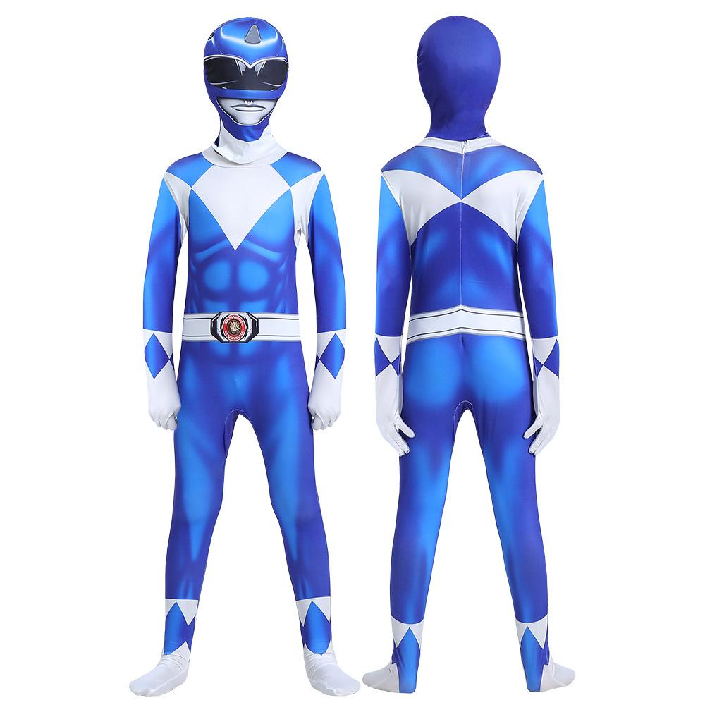 Cosplay Mighty Morphin Power Adult Child Costume Superhero Mask Jumpsuit Zentai Suit Carnival Celebration Rangers Cosplay Bodysuit Man