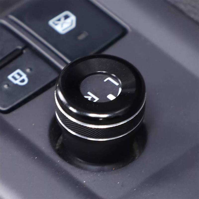 Drive Mode Tune Rear View Mirror Control Adjust Knob Ring Cover Fit for Toyota Tundra 2024 Black Alloy