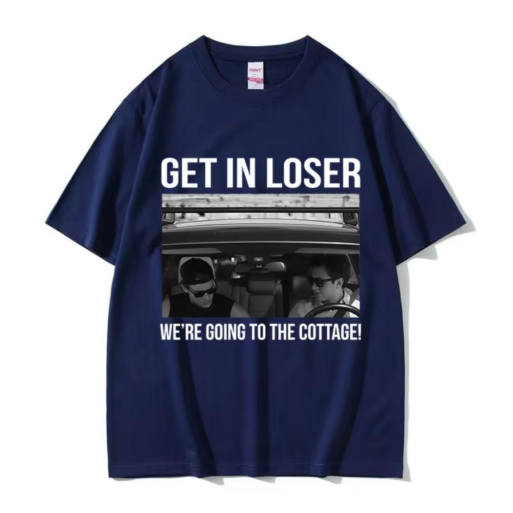 Heated Rivalry Get in Loser Were Going To The Cottage Graphic T Shirt Mens Vintage Male Cotton Short Sleeve Tshirt Streetwear
