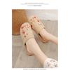 Women's Linen Slippers with Embroidered Topper In Summer