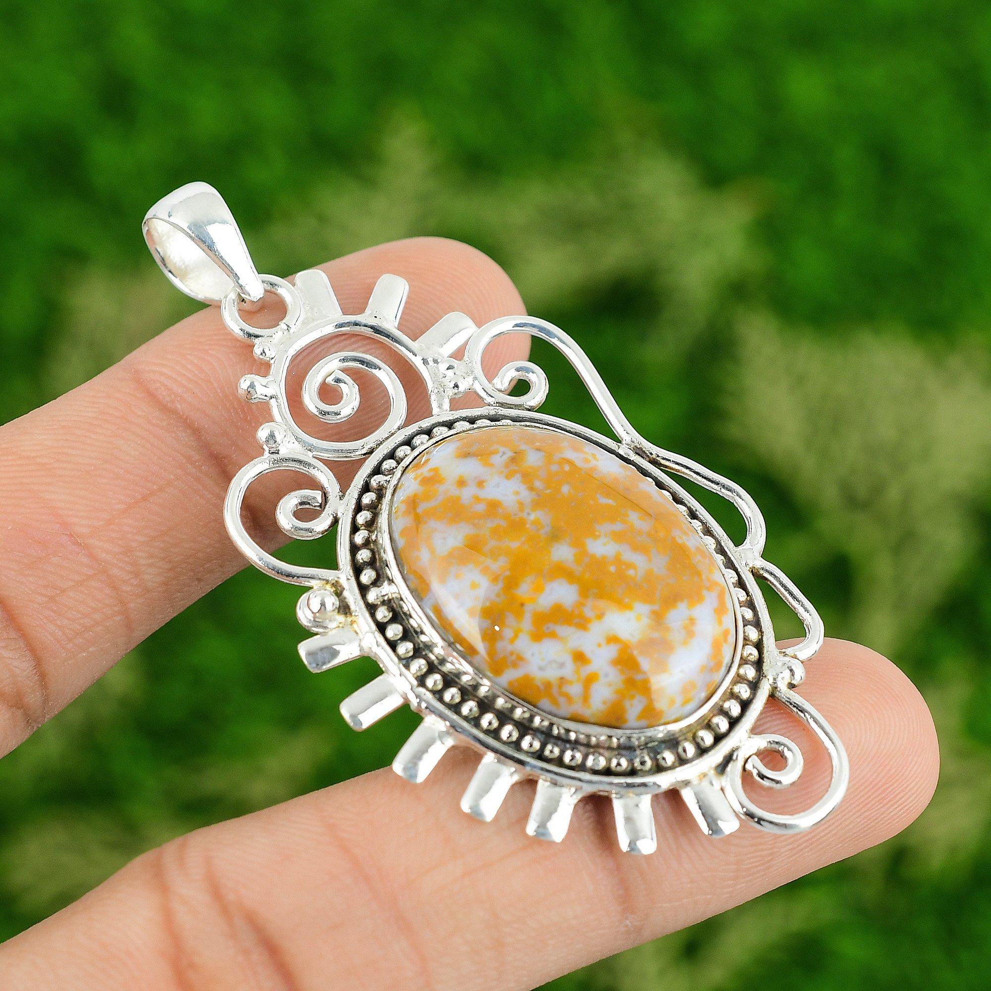 

Подвеска из агата в горошек, серебряная подвеска 925 пробы, подвеска из натурального драгоценного камня, украшения ручной работы, подарки для мамы