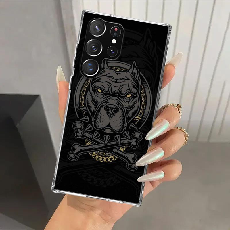 Pit Bull Pet Dog Pitbull Phone Case for Samsung Galaxy S26 S24 S23 Ultra S25 Edge S22 S21 Plus S20 FE + Soft Print Shell Funda G