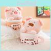Süßes Schwein Plüschtier mit Milchteetasse Cartoon-Tier Geschenk für Kinder