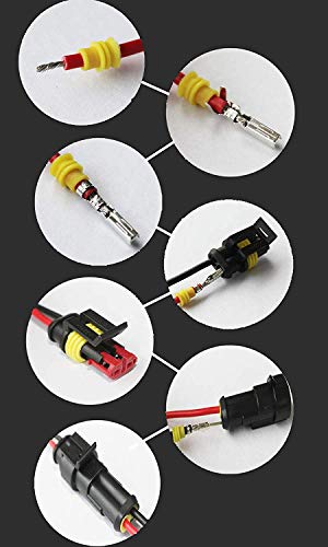 GTIWUNG 10 Kit 2 Pin Waterproof Connector Coupler Waterproof Connector Set Male & Female Waterproof Connector 2 Pin Waterproof Connector Plug