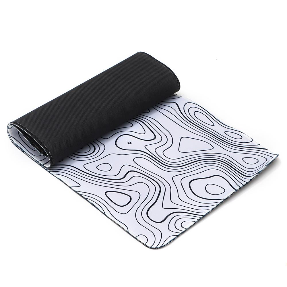 Office Non-Slip Line Pattern White Black Desk Pad Mouse Pad Mice Mat