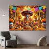 1 Day of the Dead Background Banner - Bright Sugar Skull Altar Design, Durable Polyester, Home Decoration