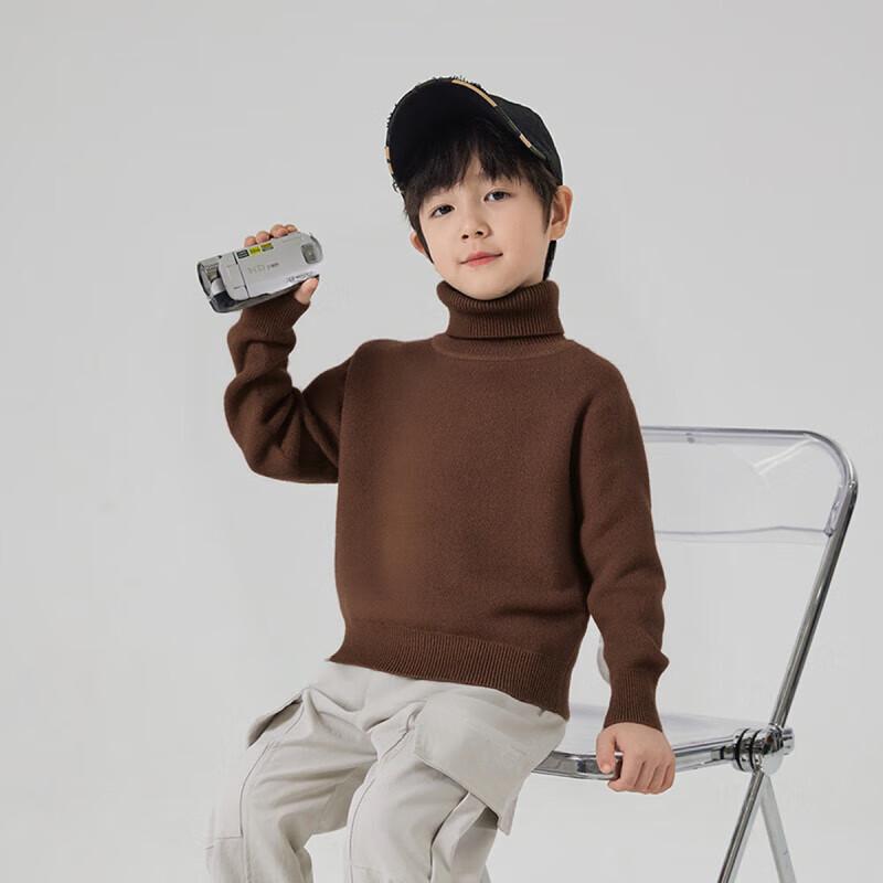YOUYOUTONGHUA Boys  High-Neck Thermal Knit Sweater 120