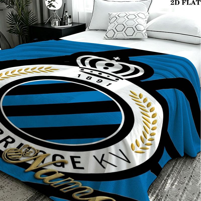 1PC Club Brugge KV Custom Name Patterned Flannel Blanket Suitable For All Seasons for Home Decor Warmth and Comfort Gifts Holiday Present