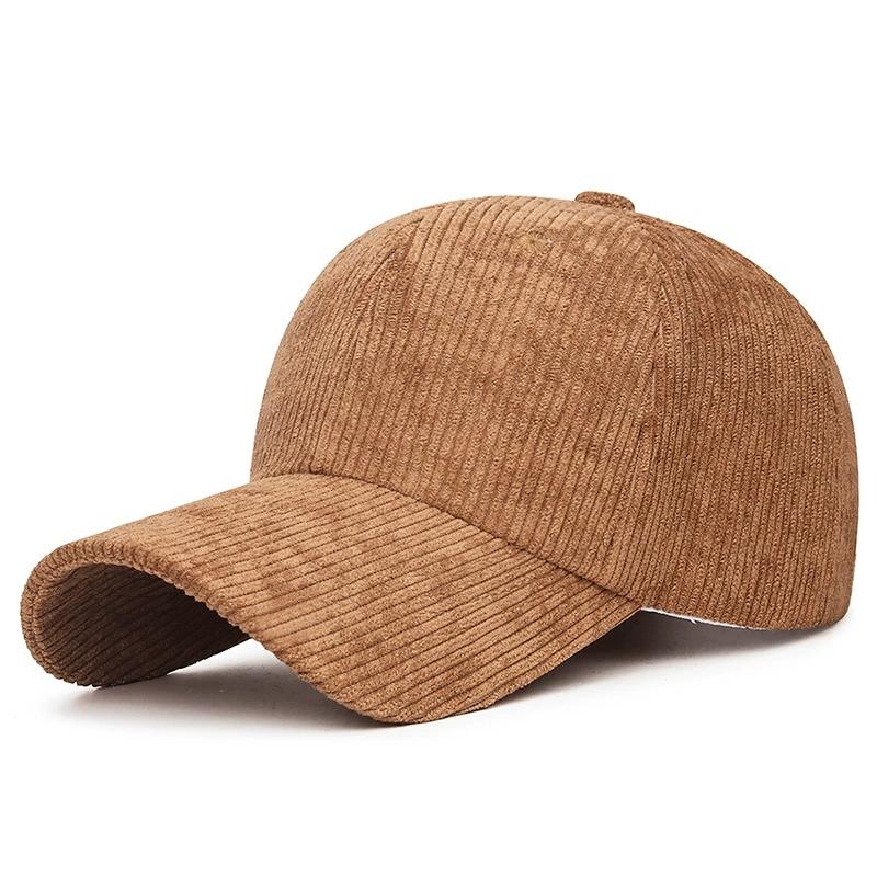 Solid Color Versatile Corduroy Baseball Cap Warm  Stylish Korean Style Peaked Cap Men's Plush Hat Women's Autumn and Winter Hat