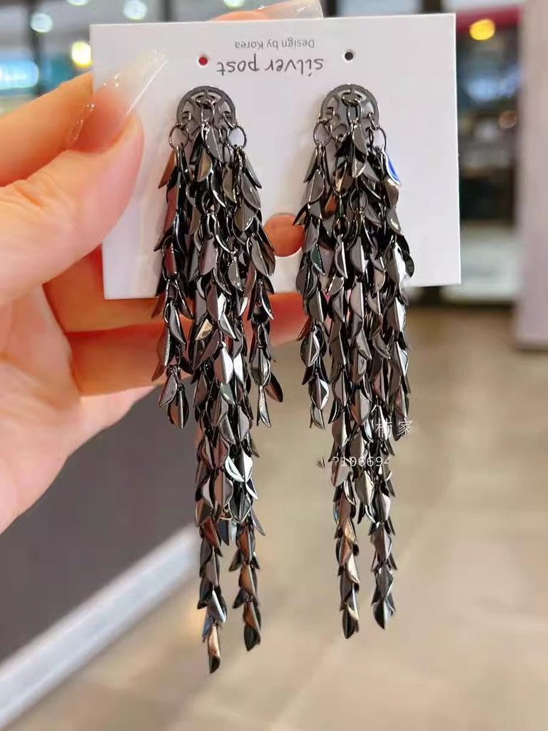 High-end Wheat Ear Gold-tone Luxury Earrings for Evening Parties