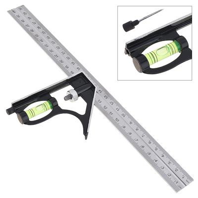 12 Inch 300mm Adjustable Stainless Steel Combination Angle Ruler 45 / 90 Degree Measuring Tools