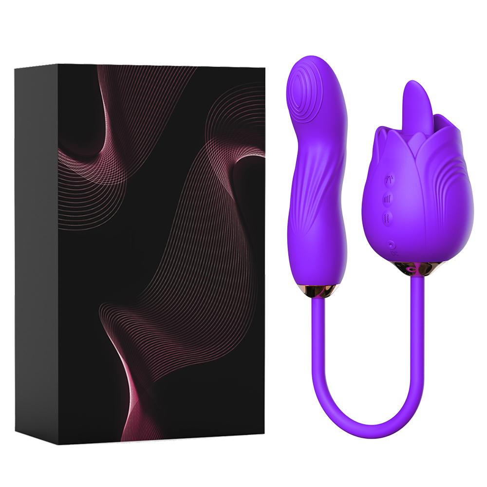 Rose-Licking Vibrator Female G Spot Nipple Clitoris Stimulator Tongue Lick Vibrating Love Egg Dildo Adults Sex Toys for Women 18