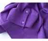 2026 Women's Elegant Fine Wool Cardigan - Loose, Slimming, Round Neck, Solid Color, Single-Breasted Outerwear