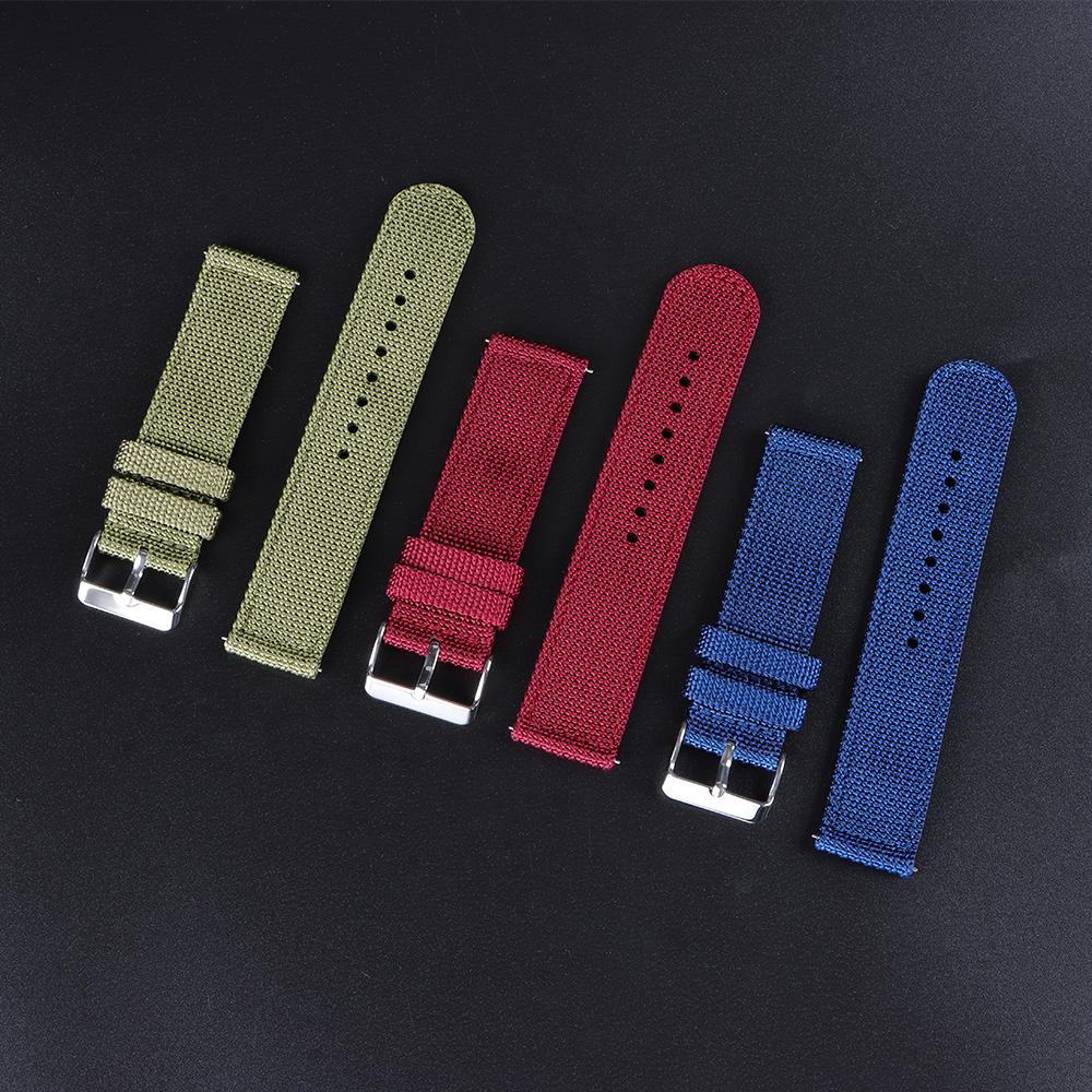 Genuine Watch Band Premium Two Sided Sailcloth Nylon Strap Quick Release for Casio Bracelet 18mm 20mm 22mm 24mm Sport Wristbelt